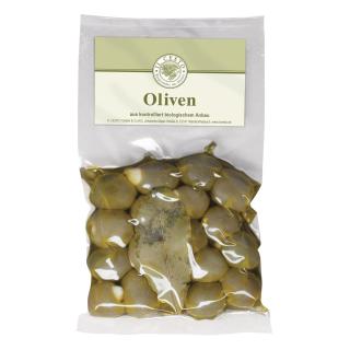 BIO Oliven grün mit Knoblauch gefüllt